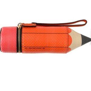 Anya Hindmarch Pencil Clutch in Clementine Snake Print